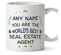 MUGFFINS Personalised Mug for Real Estate Agent - in English - World's Best - Funny Custom Gift for Colleagues - Ceramic 11oz Mug