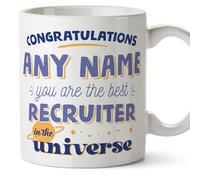 MUGFFINS Personalised Mug for Recruiter Woman - in English - Best in the Universe - Funny Custom Gift for Colleagues - Ceramic 11oz Mug