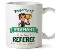 MUGFFINS Personalised Mug for Referee Man - in English - Property of - Funny Custom Gift for Colleagues - Ceramic 11oz Mug