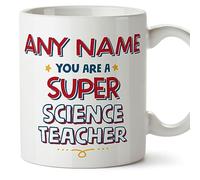 MUGFFINS Personalised Mug for Science Teacher - in English - You are Super - Funny Custom Gift for Colleagues - Ceramic 11oz Mug