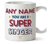 MUGFFINS Personalised Mug for Singer - in English - You are Super - Funny Custom Gift for Colleagues - Ceramic 11oz Mug