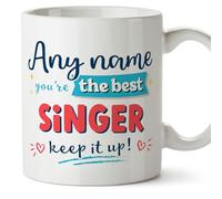 MUGFFINS Personalised Mug for Singer man - in English - Keep it up! - Funny Custom Gift for Colleagues - Ceramic 11oz Mug
