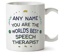 MUGFFINS Personalised Mug for Speech Therapist - in English - World's Best - Funny Custom Gift for Colleagues - Ceramic 11oz Mug