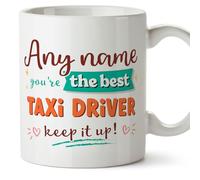 MUGFFINS Personalised Mug for Taxi Driver Woman - in English - Keep it up! - Funny Custom Gift for Colleagues - Ceramic 11oz Mug