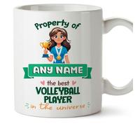 MUGFFINS Personalised Mug for Volleyball Player Woman - in English - Property of - Funny Custom Gift for Colleagues - Ceramic 11oz Mug