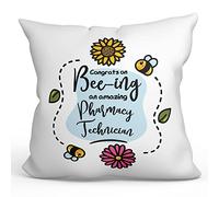 MUGFFINS PHARMACY TECHNICIAN Cushion Padding included - in English - Thanks For Beeing Amazing - Funny gift - Pillow: cover and filling 15.7x15.7 inches