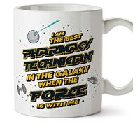 MUGFFINS Pharmacy Technician Mug - in English - Best in The Galaxy The Force is with Me - Funny Gift for Colleagues - Ceramic 11oz Mug