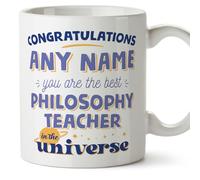 MUGFFINS Philosophy Teacher Mug - in English - Best in The Universe - Funny Gift for Colleagues - Ceramic 11oz Mug