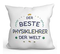 MUGFFINS PHYSICS TEACHER man Cushion Padding included - in German - Beste der Welt - Funny gift - Pillow: cover and filling 15.7x15.7 inches