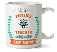 MUGFFINS Physics Teacher Mug - in English - World's Best - with Doodle - Funny Gift for Colleagues - Ceramic 11oz Mug