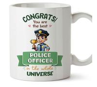 MUGFFINS Police Officer Man Mug - in English - Best in Universe Trophy - Funny Gift for Colleagues - Ceramic 11oz Mug