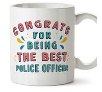 MUGFFINS Police Officer Mug - in English - Congrats for Being The Best - Funny Gift for Colleagues - Ceramic 11oz Mug