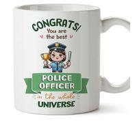 MUGFFINS Police Officer Woman Mug - in English - Best in Universe Trophy - Funny Gift for Colleagues - Ceramic 11oz Mug