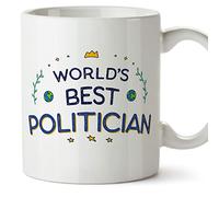 MUGFFINS Politician Mug - in English - World's Best - Funny Gift for Colleagues - Ceramic 11oz Mug