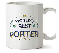 MUGFFINS Porter Mug - in English - World's Best - Funny Gift for Colleagues - Ceramic 11oz Mug