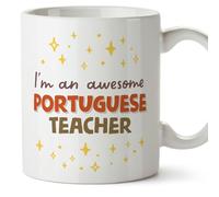 MUGFFINS Portuguese Teacher Man Mug - in English - I'm Awesome! - Funny Gift for Colleagues - Ceramic 11oz Mug