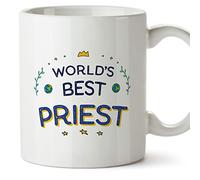 MUGFFINS Priest Man Mug - in English - World's Best - Funny Gift for Colleagues - Ceramic 11oz Mug