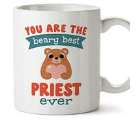 MUGFFINS Priest Man Mug - in English - You are The Beary Best - Funny Gift for Colleagues - Ceramic 11oz Mug