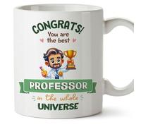 MUGFFINS Professor Man Mug - in English - Best in Universe Trophy - Funny Gift for Colleagues - Ceramic 11oz Mug