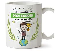 MUGFFINS Professor Man Mug - in French - Meilleur du Monde - Funny Gift for Colleagues - Ceramic 11oz Mug