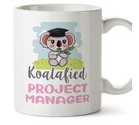 MUGFFINS Project Manager Woman Mug - in English - Koalafied - Funny Gift for Colleagues - Ceramic 11oz Mug