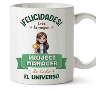 MUGFFINS Project Manager Woman Mug - in Spanish - Mejor Universo Trofeo - Funny Gift for Colleagues - Ceramic 11oz Mug