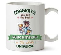 MUGFFINS Psychiatrist Man Mug - in English - Best in Universe Trophy - Funny Gift for Colleagues - Ceramic 11oz Mug