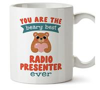 MUGFFINS Radio Presenter Mug - in English - You are The Beary Best - Funny Gift for Colleagues - Ceramic 11oz Mug
