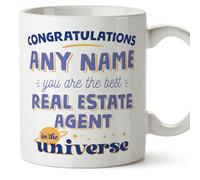 MUGFFINS Real Estate Agent Mug - in English - Best in The Universe - Funny Gift for Colleagues - Ceramic 11oz Mug