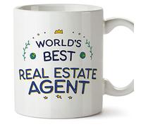 MUGFFINS Real Estate Agent Mug - in English - World's Best - Funny Gift for Colleagues - Ceramic 11oz Mug