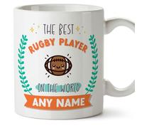 MUGFFINS Rugby Player Mug - in English - World's Best - with Doodle - Funny Gift for Colleagues - Ceramic 11oz Mug