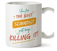 MUGFFINS Scientist Woman Mug - in English - You are The Best Keep Killing it - Funny Gift for Colleagues - Ceramic 11oz Mug