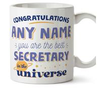 MUGFFINS Secretary Mug - in English - Best in the Universe - Funny Gift for Colleagues - Ceramic 11oz Mug