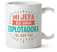 MUGFFINS self Employed Mug for Women with Quote Mi jefa ES UNA explotadora (sí, Soy yo) in Spanish | self Employed Woman Gift Funny Female Freelance | 330 Ml 11 oz | Autónomos v2