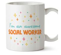 MUGFFINS Social Worker Woman Mug - in English - I'm Awesome! - Funny Gift for Colleagues - Ceramic 11oz Mug