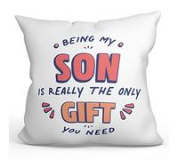 MUGFFINS SON Cushion Padding included - in English - I'm the only gift you need - Funny gift - Pillow: cover and filling 15.7x15.7 inches