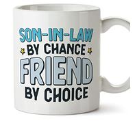 MUGFFINS Son in-Law Mug - in English - by Chance Friend by Choice - Funny Gift - Ceramic 11oz Mug