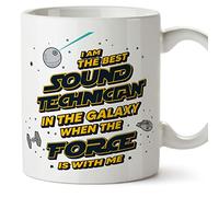 MUGFFINS Sound Technician Mug - in English - Best in The Galaxy The Force is with Me - Funny Gift for Colleagues - Ceramic 11oz Mug