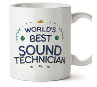 MUGFFINS Sound Technician Mug - in English - World's Best - Funny Gift for Colleagues - Ceramic 11oz Mug