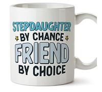 MUGFFINS Stepdaughter Mug - in English - by Chance Friend by Choice - Funny Gift - Ceramic 11oz Mug