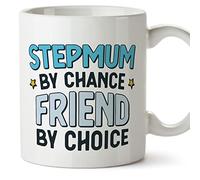 MUGFFINS Stepmum Mug - in English - by Chance Friend by Choice - Funny Gift - Ceramic 11oz Mug