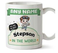 MUGFFINS Stepson Mug - in English - Best in The World - Kawaii - Funny Gift - Ceramic 11oz Mug