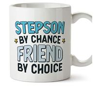 MUGFFINS Stepson Mug - in English - by Chance Friend by Choice - Funny Gift - Ceramic 11oz Mug