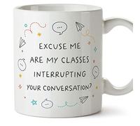 MUGFFINS Teacher Mug - in English - are My Classes Interrupting - Funny Gift for Colleagues - Ceramic 11oz Mug