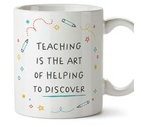 MUGFFINS Teacher Mug - in English - Art of Helping Discover - Funny Gift for Colleagues - Ceramic 11oz Mug