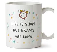 MUGFFINS Teacher Mug - in English - Life Short Exams Long - Funny Gift for Colleagues - Ceramic 11oz Mug