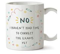 MUGFFINS Teacher Mug - in English - No time to Correct Exams Yet - Funny Gift for Colleagues - Ceramic 11oz Mug