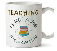 MUGFFINS Teacher Mug - in English - Not a Job a Calling - Funny Gift for Colleagues - Ceramic 11oz Mug