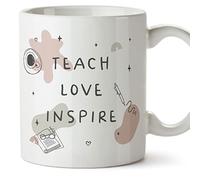 MUGFFINS Teacher Mug - in English - Teach Love Inspire - Funny Gift for Colleagues - Ceramic 11oz Mug