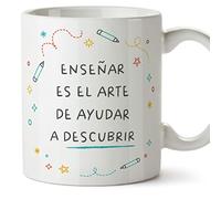 MUGFFINS Teacher Mug - in Spanish - Enseñar arte de descubrir - Funny Gift for Colleagues - Ceramic 11oz Mug